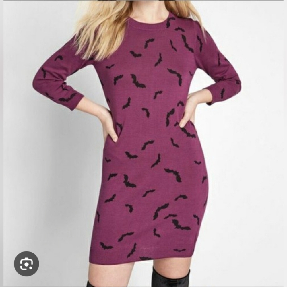 Modcloth Knit The Mark Halloween Bat Sweater Dress